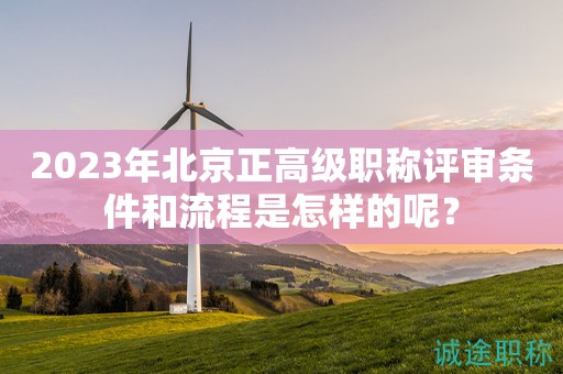 2023年北京正高级职称评审条件和流程是怎样的呢？