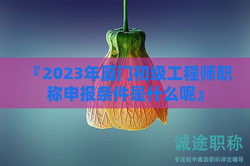 『2024年厦门初级工程师职称申报条件是什么呢』