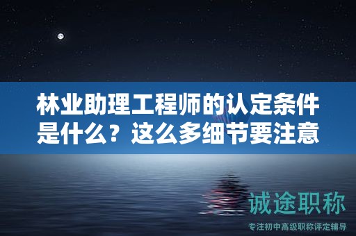 2024年林业助理工程师的认定条件是什么？这么多细节要注意