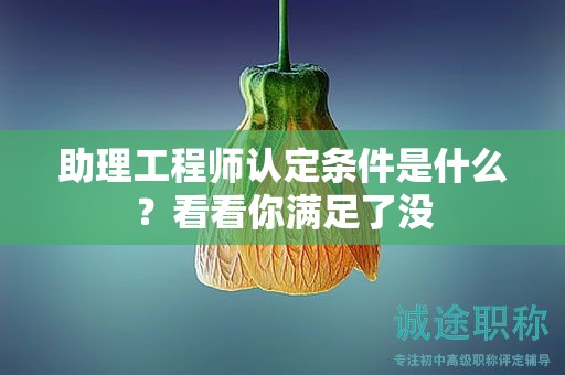 2024年广州助理工程师认定条件是什么？看看你满足了没