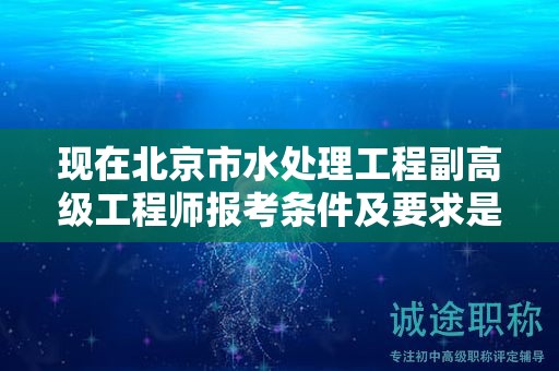 现在北京市水处理工程副高级工程师报考条件及要求是有哪些？