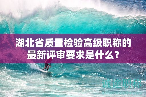 湖北省质量检验高级职称的最新评审要求是什么？