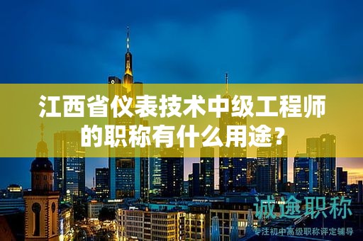 江西省仪表技术中级工程师的职称有什么用途？