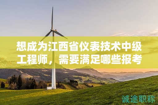 想成为江西省仪表技术中级工程师，需要满足哪些报考条件和要求？