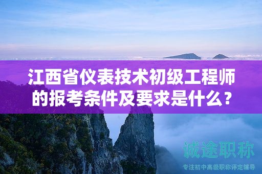 江西省仪表技术初级工程师的报考条件及要求是什么？