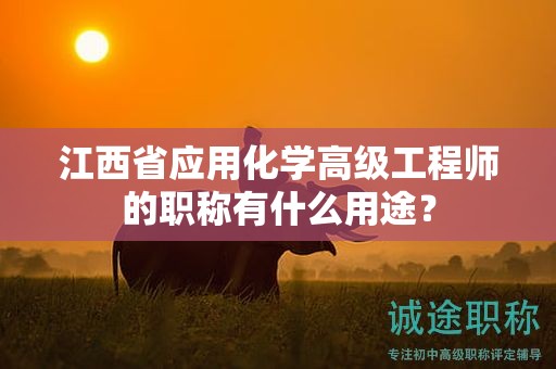 江西省应用化学高级工程师的职称有什么用途？