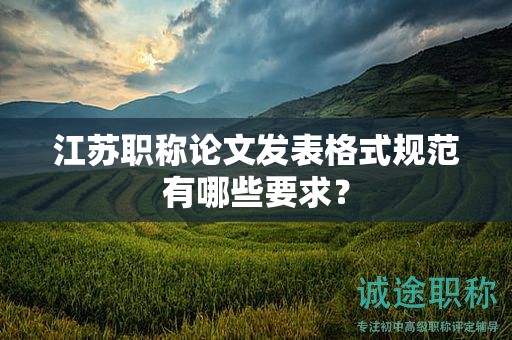 江苏职称论文发表格式规范有哪些要求？