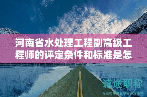 河南省水处理工程副高级工程师的评定条件和标准是怎样的？