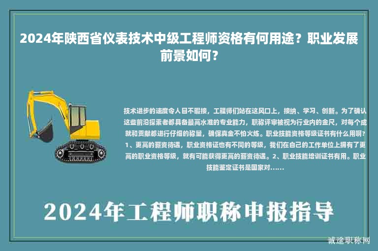 2024年陕西省仪表技术中级工程师资格有何用途？职业发展前景如何？