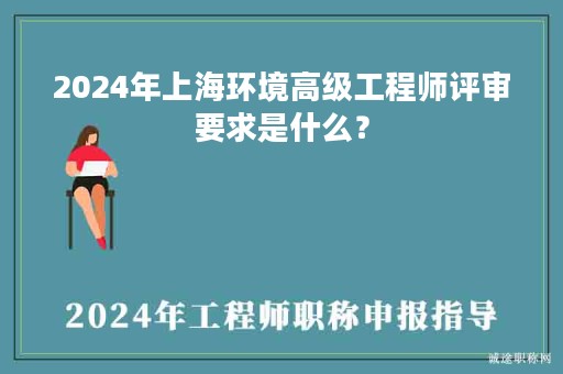 2024年上海环境高级工程师评审要求是什么？