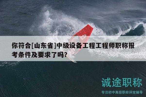 你符合[山东省]中级设备工程工程师职称报考条件及要求了吗？