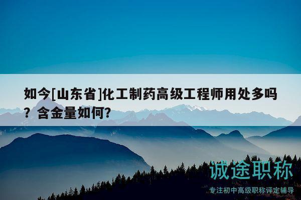 如今[山东省]化工制药高级工程师用处多吗？含金量如何？